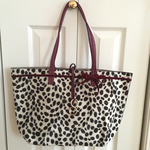 ダルメシアン柄のおしゃれトート（ワイン）