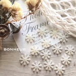 A1053 【送料無料】雪の結晶  カボション  アクリル  冬パーツ  10pcs