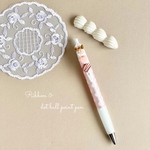リボン&ピンクドットハートの大人ボールペン