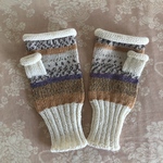 opal毛糸＊コハク＆ナチュラルホワイト🧶ハンドウォーマー＊送料無料