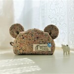 くまポーチ/ドニゴールツィード/ベージュ