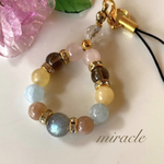 ラブラドライト ＊ アクアマリン天然石ストラップ ST625