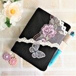 刺繍レースの手帳カバー（A）　ほぼ日手帳オリジナルサイズ　Ａ6　文庫サイズ
