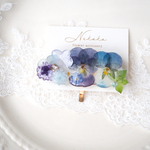 ビオラ　ふんわり　ポニーフック　押し花　ドライフラワー　プリザーブドフラワー　秋　ブルー　結婚式