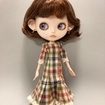 チェックフレアワンピース　ブライス　洋服　アウトフィット