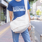 コットン100％　ニュースペーパーバッグL　メッセンジャーバッグ　ナチュラルコットン　エコバッグ