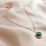 2021トレンド♡green×goldのネックレス♡