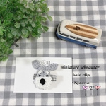 ☆miniature   suhnauzer  hair  clip☆上下滑り止め付き☆赤ちゃんから付けられます☆新生児☆ベビーワンピース☆出産祝い☆ベビードレス☆好きなリボンに替えられます☆パグ☆