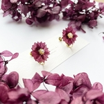 【再販】チョコレート秋桜（コスモス）のイヤリング／ピアス