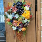 ハロウィン🎃リース✨№179✨スワッグ風フラワーリース