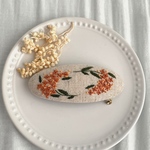 【送料無料】キンモクセイの刺繍バレッタ