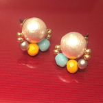 コットンパールカラフルピアス