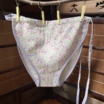 ゆるラク♪ふんどしパンツ    ☆wガーゼ.小花（薄紫）