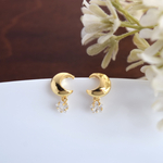 三日月と星 ピアス