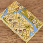 【文庫本】ゴムバンド栞付ブックカバー★マップ 地図★ヨーロッパ エッフェル塔