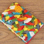 【文庫本】ゴムバンド栞付ブックカバー★カラフルブロック