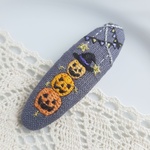 (7㎝) ハロウィン ジャックオランタン 刺繍パッチンピン