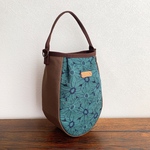 縦長ショルダートート　マーガレット刺繍レース×茶色帆布　フォレストグリーン　倉敷帆布　3wayバッグ　　ポシェット　トートバッグ　サコッシュ