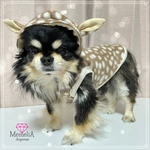 【小型犬用犬服】早めの冬支度⛄️第二弾❣️温かみのあるバンビ柄フリースタンクトップ♥️