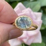 グリーンルチルクォーツ　オーバルカット　3.56ct　シルバーSV925リング