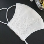 プリンセスホワイトチュールレース刺繍マスク