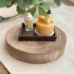 ［2セット限定］【ミニチュア】ぴよハロウィンケーキとパンプキンラテセット♪
