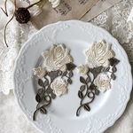 1枚 綺麗 花 フラワー 刺繍 ケミカルレース モチーフ アップリケ BK210923 ハンドメイド 手芸 素材