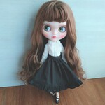 再出品404.※単品※黒のフリルスカート※ブライスアウトフィット※1/6ドール服