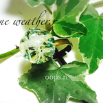 Fine weather.r 曇りのち、快晴グリーン草原スノードームリング指輪