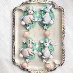 ❤️再販③❤️ うさぎ　のピアス　イヤリング　グリーンベース
