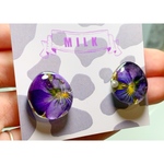 🌿ビオラピアス🌿レジンピアス🌿
