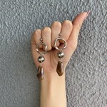 マーブルブラウンシルバーピアス