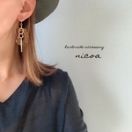 べっ甲×ゴールドピアス/イヤリング