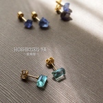 【原石ピアス】涼しげに透き通るグリーントルマリンピアス