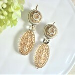 オーバルビーズのアンティーク調ピアス/イヤリング