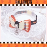 リボンケープ首輪✨ハロウィン🎃天使の羽付きリボン♡ホワイトレース♡