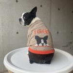 再販 名前入れられます♪ボストンテリア ゆったりラグラン ボステリ服　犬セーター 犬服　受注制作