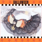 再販♡リボンケープ首輪✨ハロウィン🎃天使の羽付きリボン♡ブラックレース♡