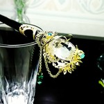【杖簪】翡翠の花咲く三日月の夜
