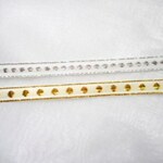 キラキラメタリック ドットリボン　ピンク＆シルバー　10ｍｍ　10ｍ　