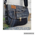 デニムリメイク　デニムリメイクバッグ　デニムリメイクショルダーバッグ