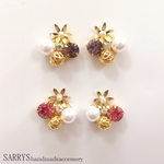 アンティークフラワービジューピアス/イヤリング