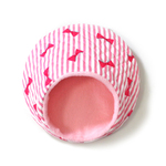 ハリちゃんのおやすみベッド（冬用） リボンストライプ パステルピンク / Hedgehog bed for winter