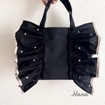 秋冬♡　新作　フリル　トートバッグ  black