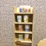ミニチュアボタニカルキャンドル(紫、オレンジ)
