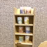 ミニチュアボタニカルキャンドル(黄橙、紫)