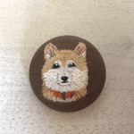 (オーダー品)柴犬さくらちゃんの刺繍ブローチ