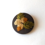 どんぐり 刺繍 ブローチ     ブラウン