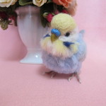 羊毛フェルト　リアルで可愛いセキセイインコ　オパーリン　イエローフェイス　オス　ゆこりん工房