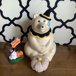 北欧しろくま貯金箱　ハロウィン雑貨👻🎃ハーフマント　とんがり帽子　かぼちゃの３点セット